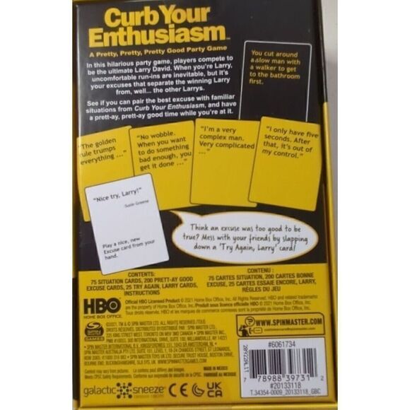 Curb Your Enthusiasm Card Game Hilarious Role-Playing Party Game Larry David - Picture 4 of 4